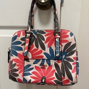 GUESS Floral Satchel - Red, Blue, Black